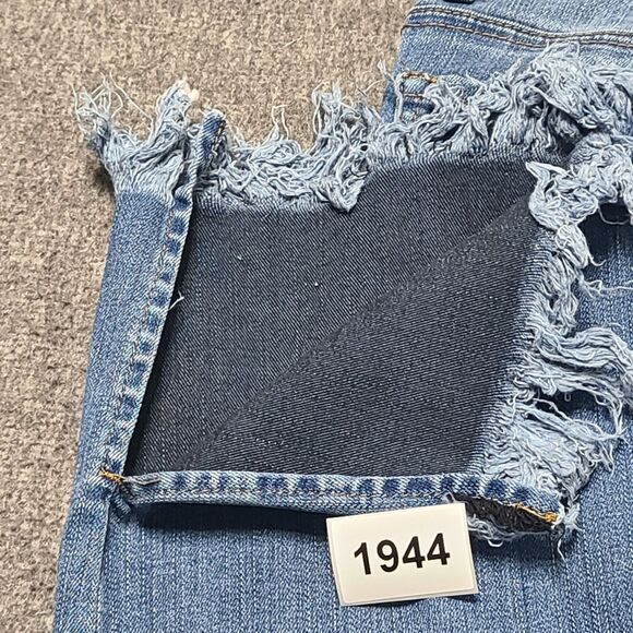 Tractr Womens Jeans 10 Blue Open Distressed Hem Festival Denim Beach Party Pants - Picture 12 of 12